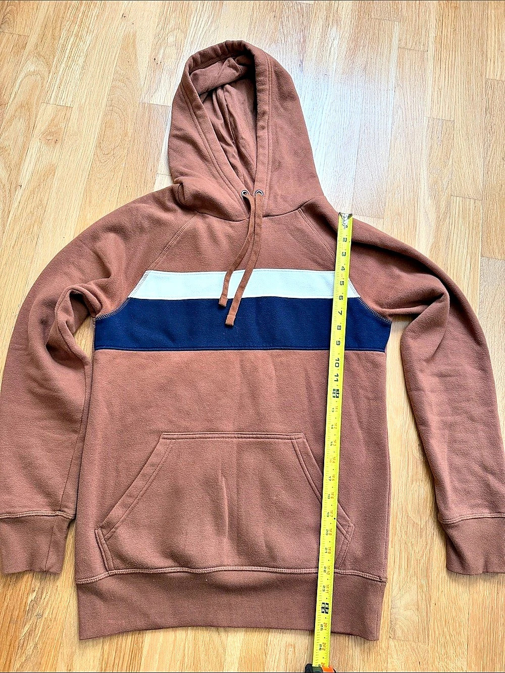 Goodfellow & Co Color Block Hoodie in Brown & Blue Size Small